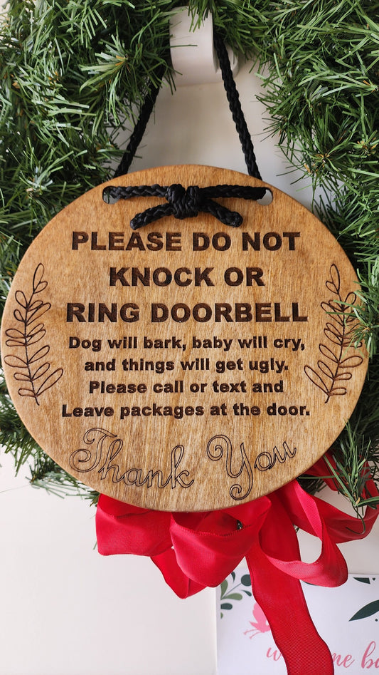 Do Not Knock Door Sign